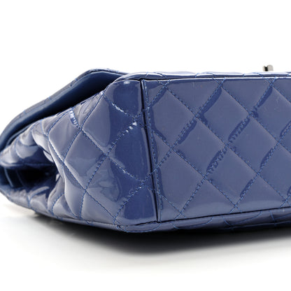Chanel Patent Quilted Maxi Double Flap Blue 8 of 9