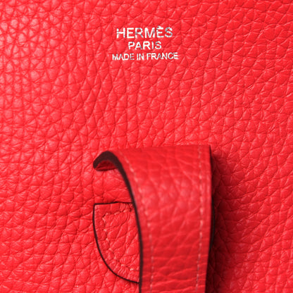 Hermes Taurillon Clemence Evelyne III PM Rouge Pivoine 6 of 13