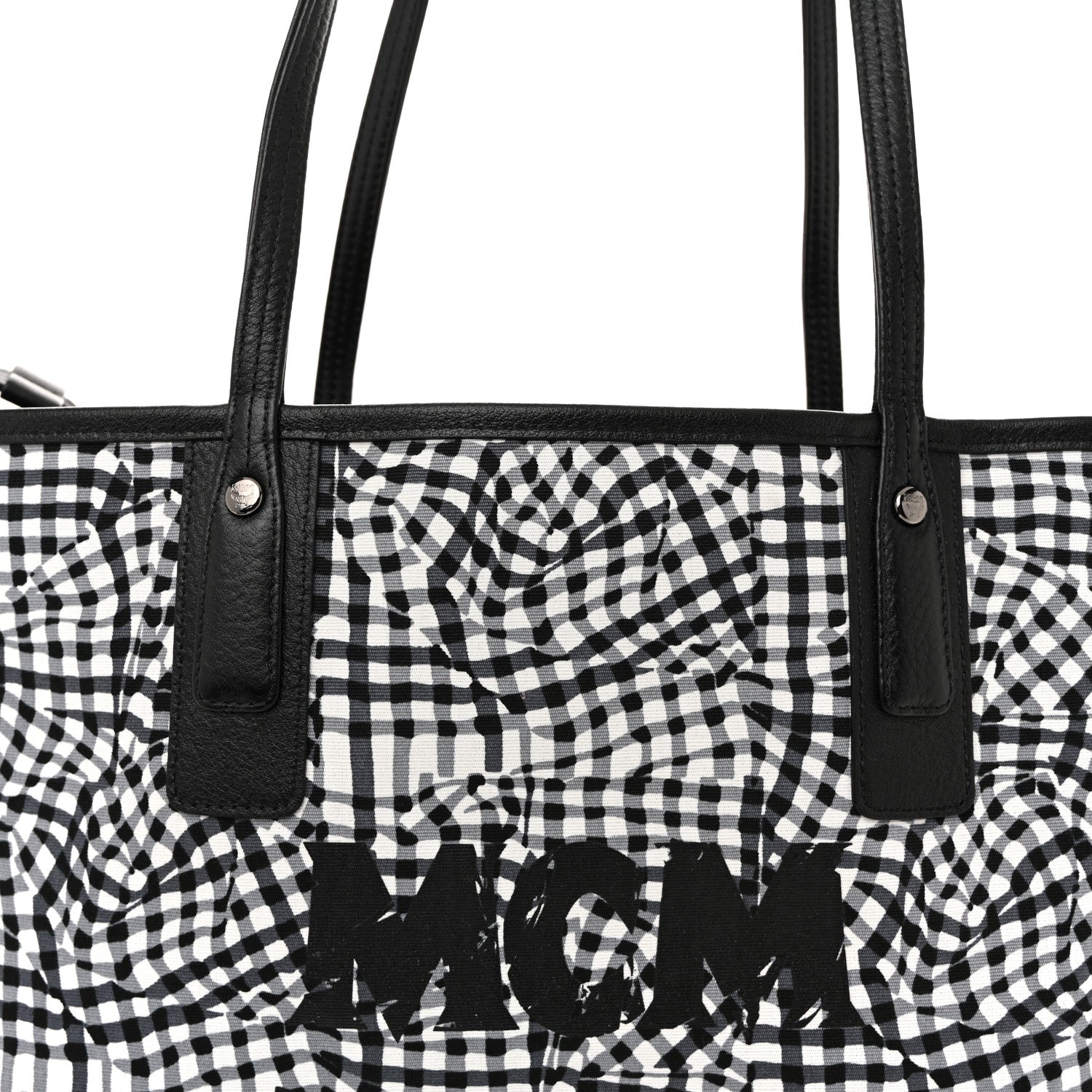 MCM Visetos Medium Liz Reversible Shopper Tote Black 1783641 