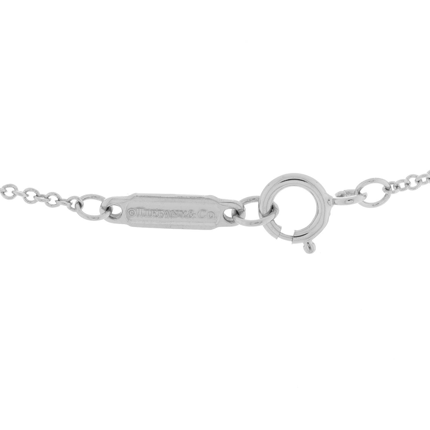 18K White Gold Diamond Small T Smile Pendant Necklace