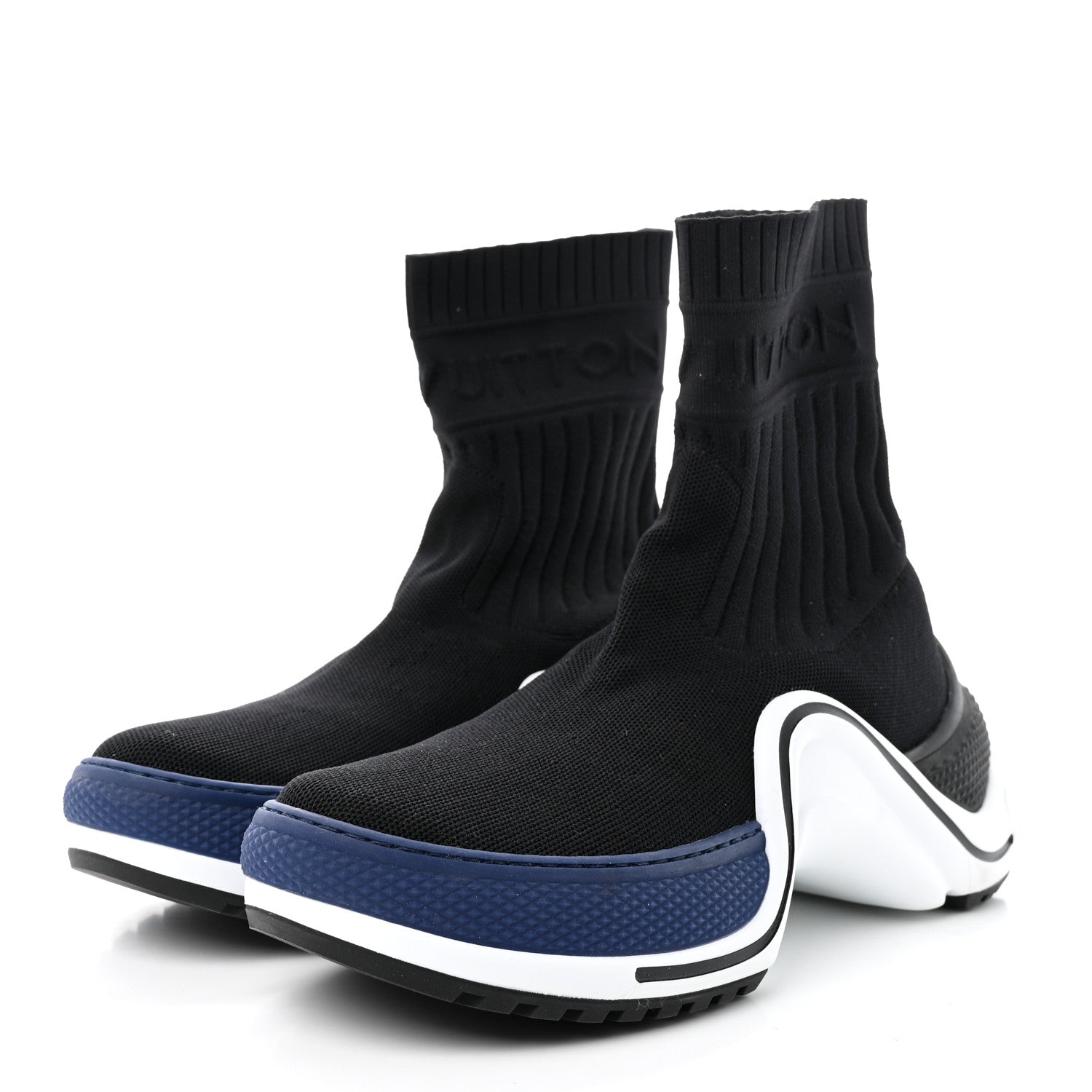 Louis Vuitton Stretch Textile LV Archlight Sneaker Boots 37.5 Black Blue 3 of 18