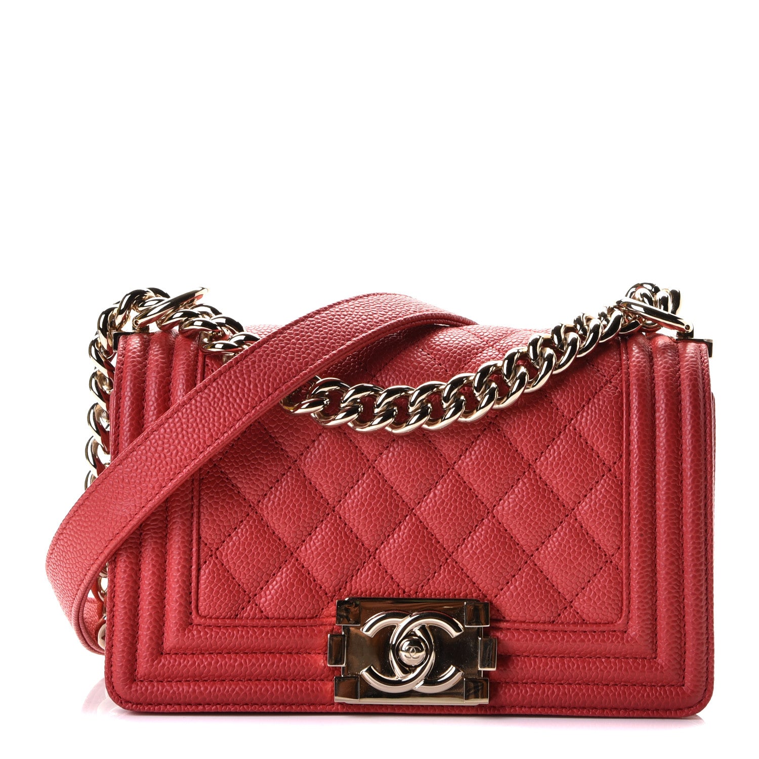 Chanel Caviar Quilted Small Boy Flap Red 1 of 9