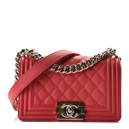 Chanel Caviar Quilted Small Boy Flap Red 1 of 9