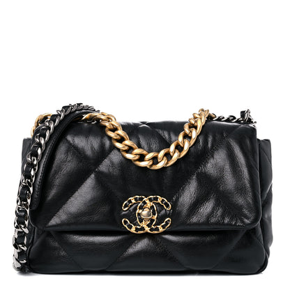 Chanel Goatskin Quilted Medium Chanel 19 Flap Black 1 of 12