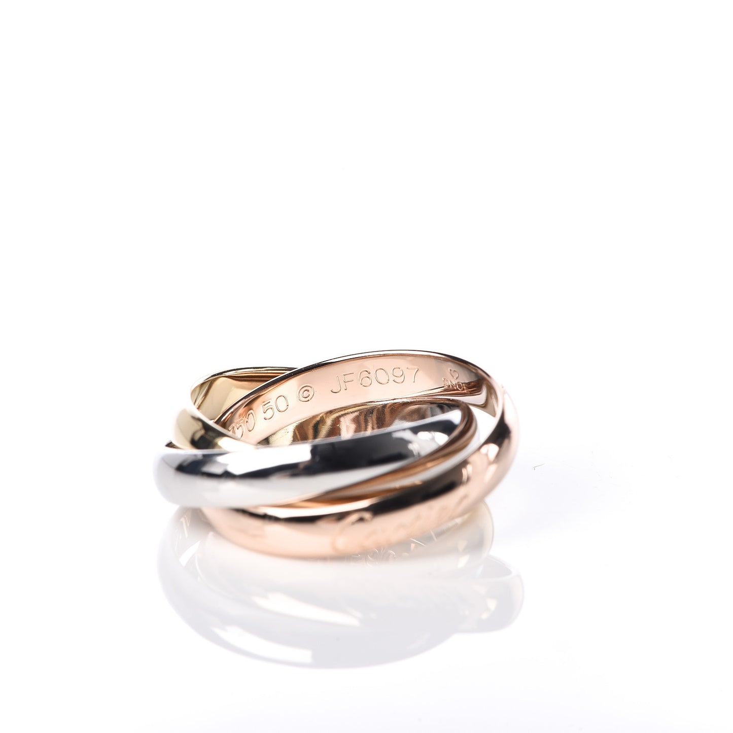 18K Pink Yellow White Gold Small Trinity Ring 50 5.25