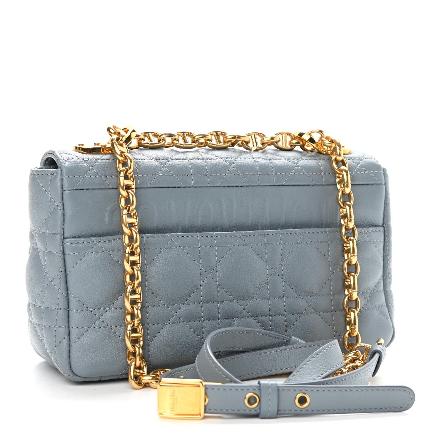 Christian Dior Calfskin Cannage Small Caro Bag Cloud Blue 2 of 10