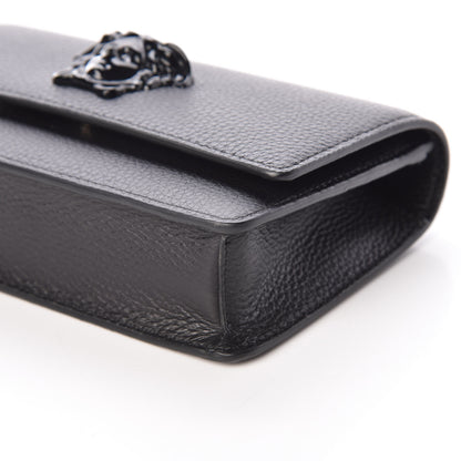 Versace Grained Calfskin Palazzo Chain Evening Bag Black 6 of 8