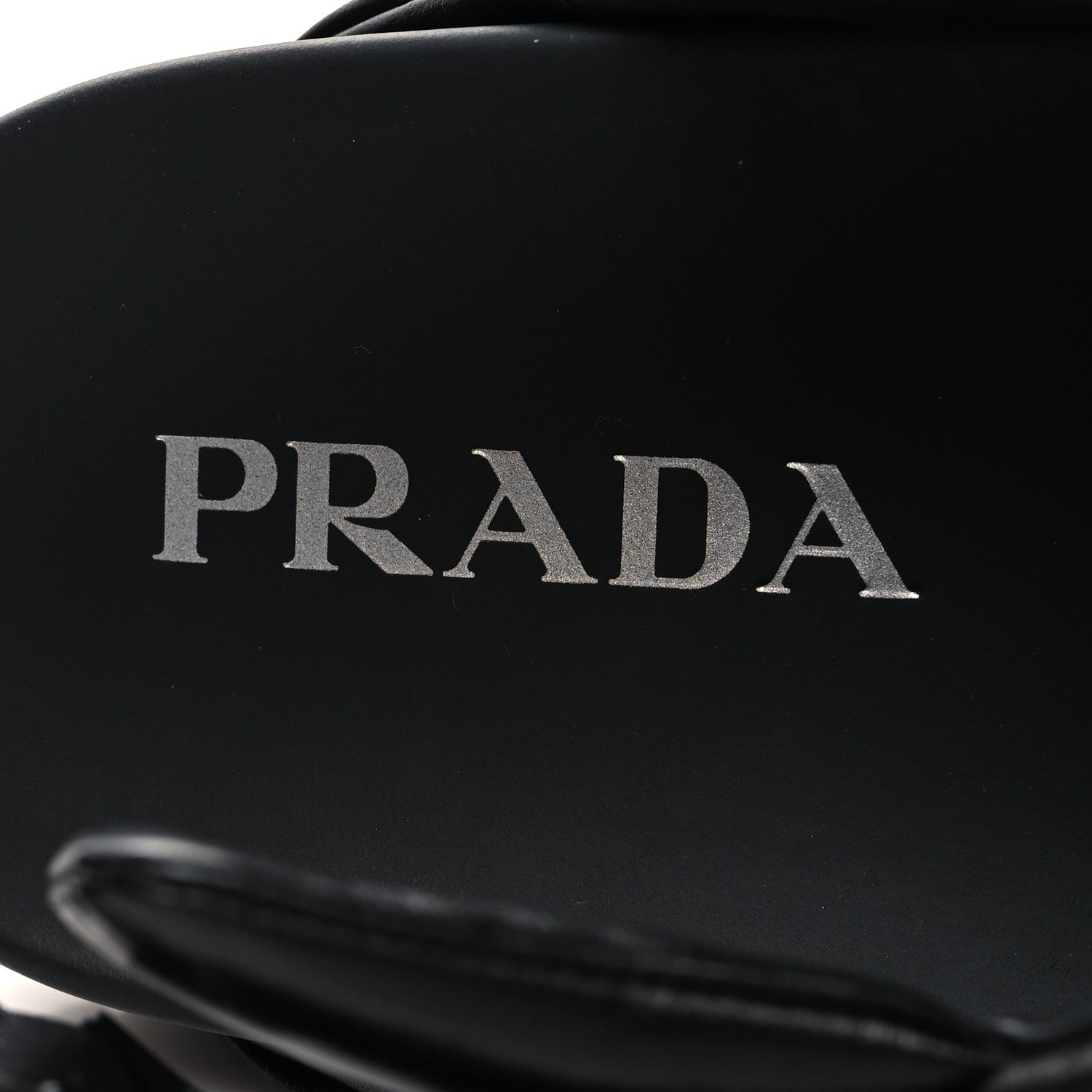 Prada Nappa Soft Metal Triangle Logo Padded Monolith 55mm Slingback Sandals 9 Black 8 of 8