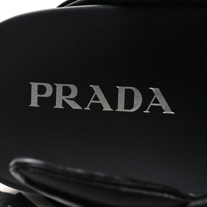 Prada Nappa Soft Metal Triangle Logo Padded Monolith 55mm Slingback Sandals 9 Black 8 of 8