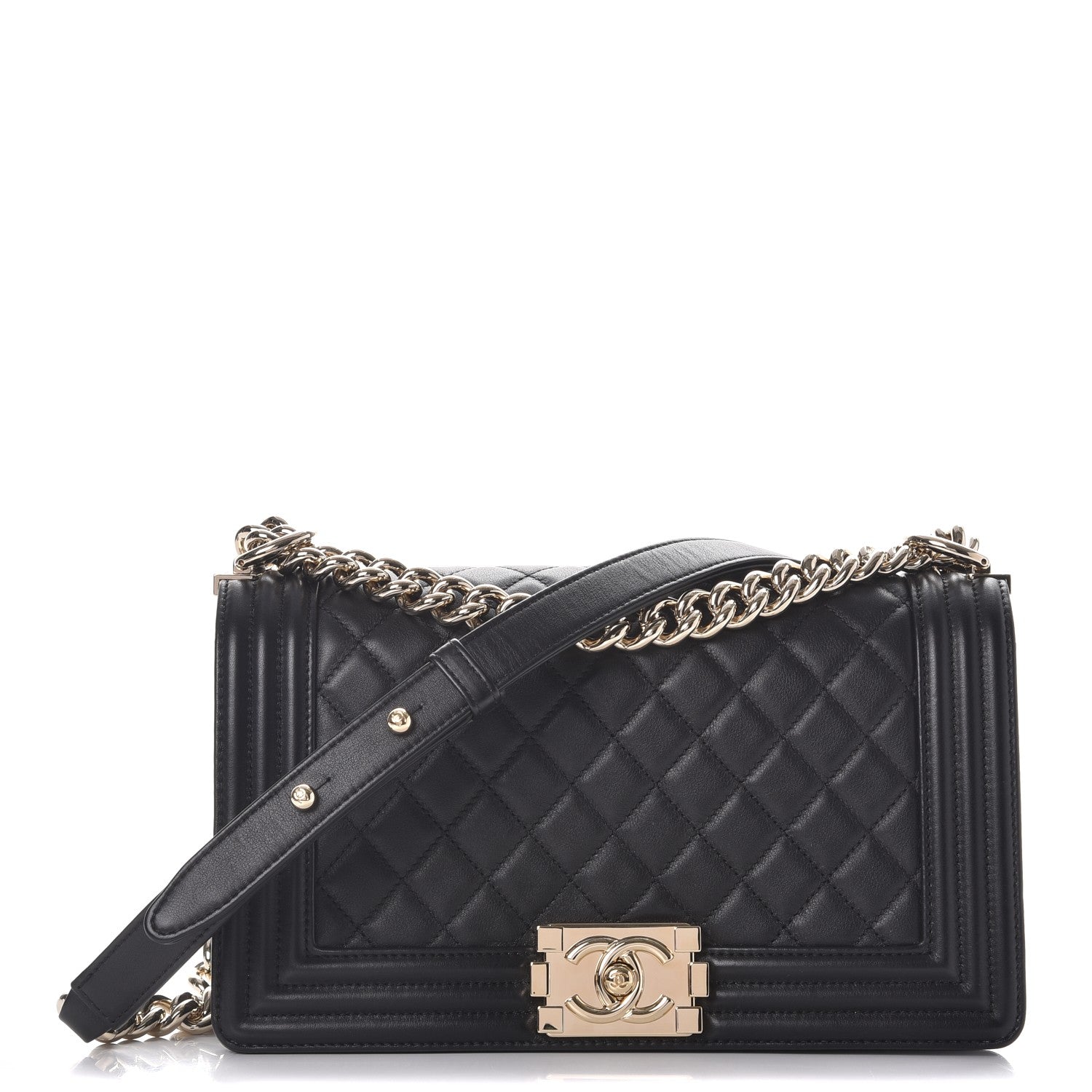 Chanel Calfskin Quilted Medium Boy Flap Black 1 of 8