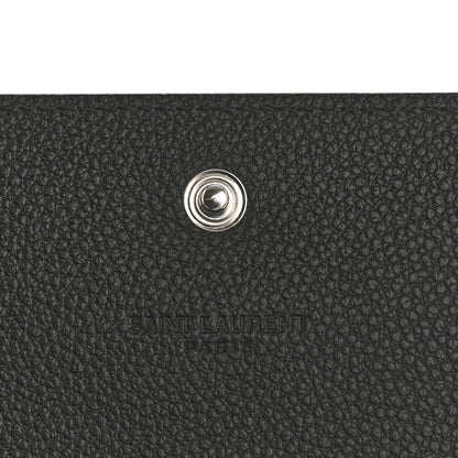 Saint Laurent Grained Calfskin Rive Gauche Classic Large Wallet Black 6 of 9