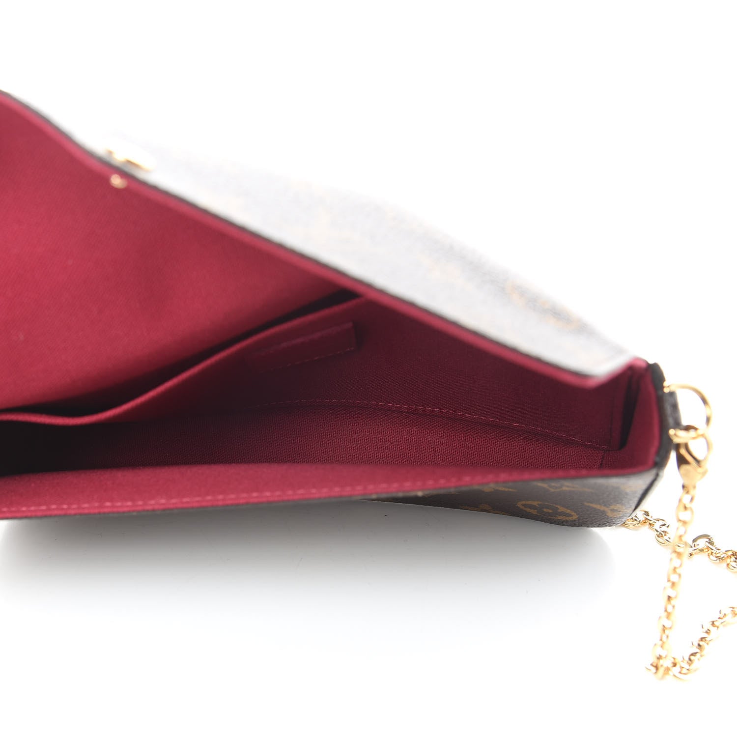 Louis Vuitton Monogram Pochette Felicie Chain Wallet Fuchsia 7 of 14