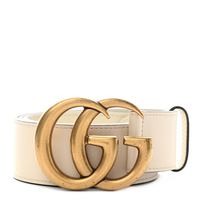 Gucci Calfskin Double G 40mm Belt 85 34 Mystic White 1 of 5