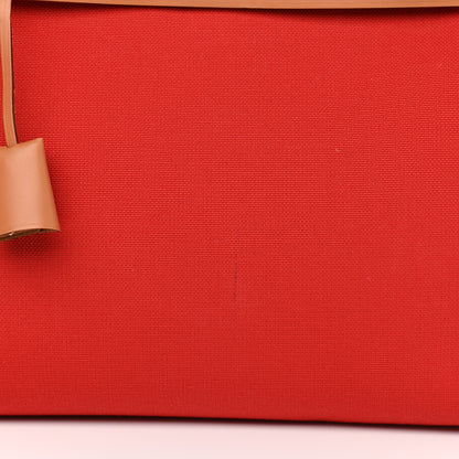 Hermes Vache Hunter Toile Herbag Zip 31 PM Rouge Tomate Natural 17 of 17