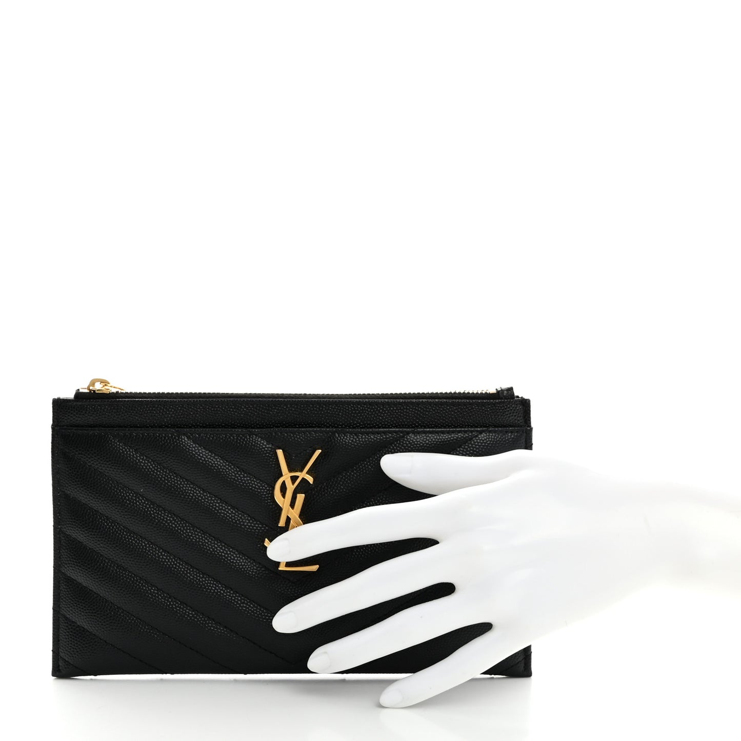 Grain De Poudre Chevron Monogram Bill Pouch Black
