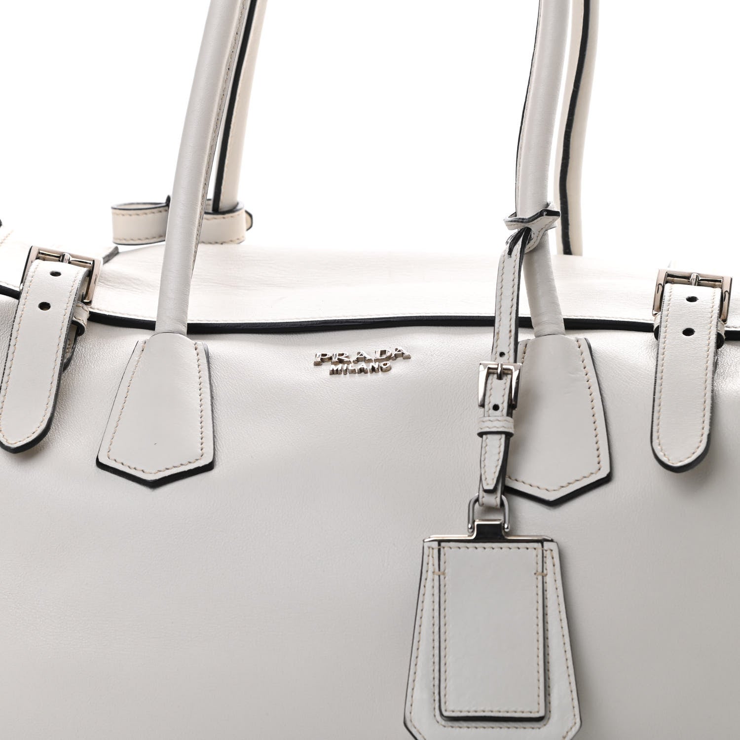 Prada City Calf Shopping Tote Talco 9 of 11