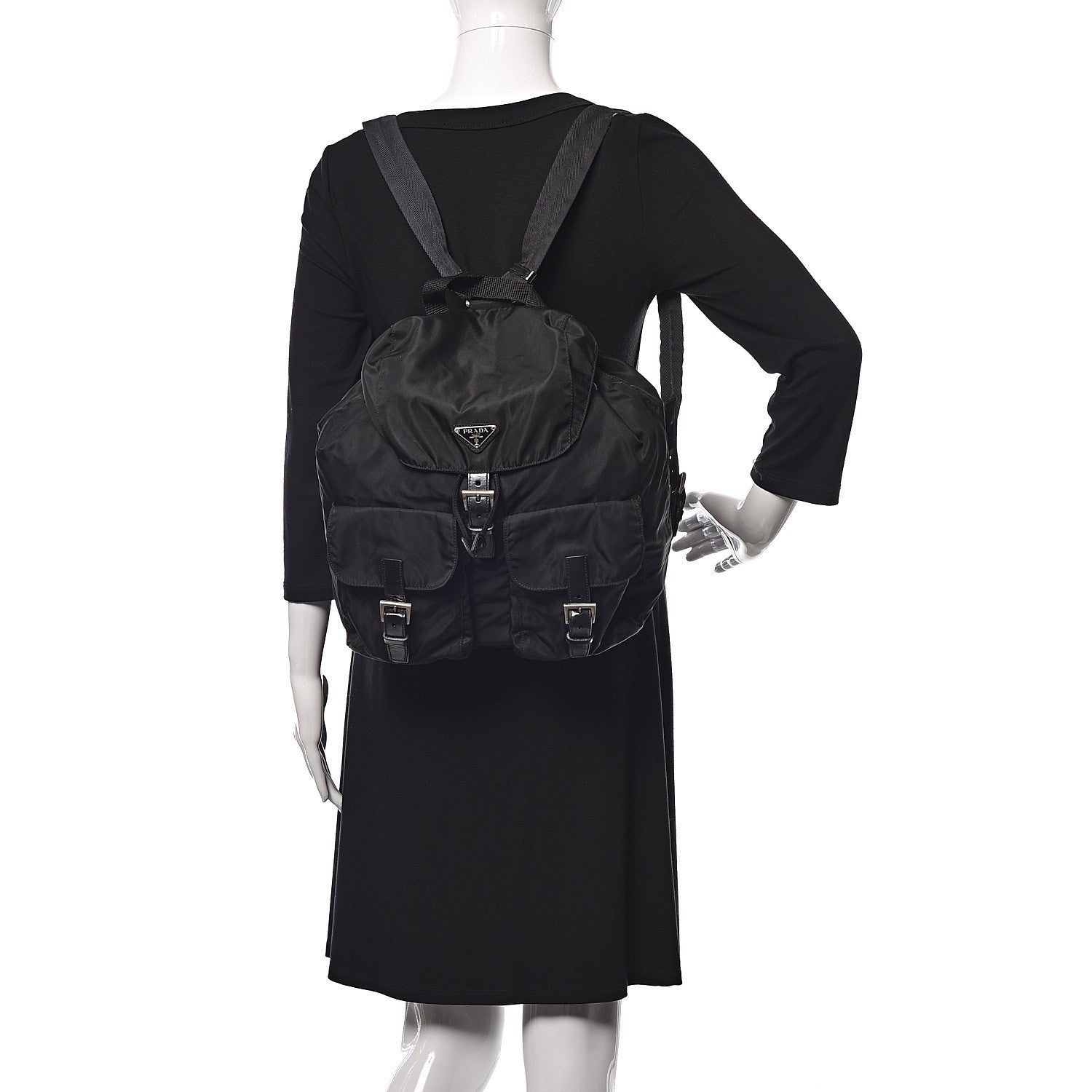 Prada Nylon Vela Medium Backpack Black 2 of 12