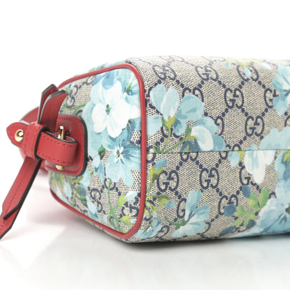 Gucci GG Supreme Monogram Blooms Mini Boston Navy Blue Hibiscus 9 of 10