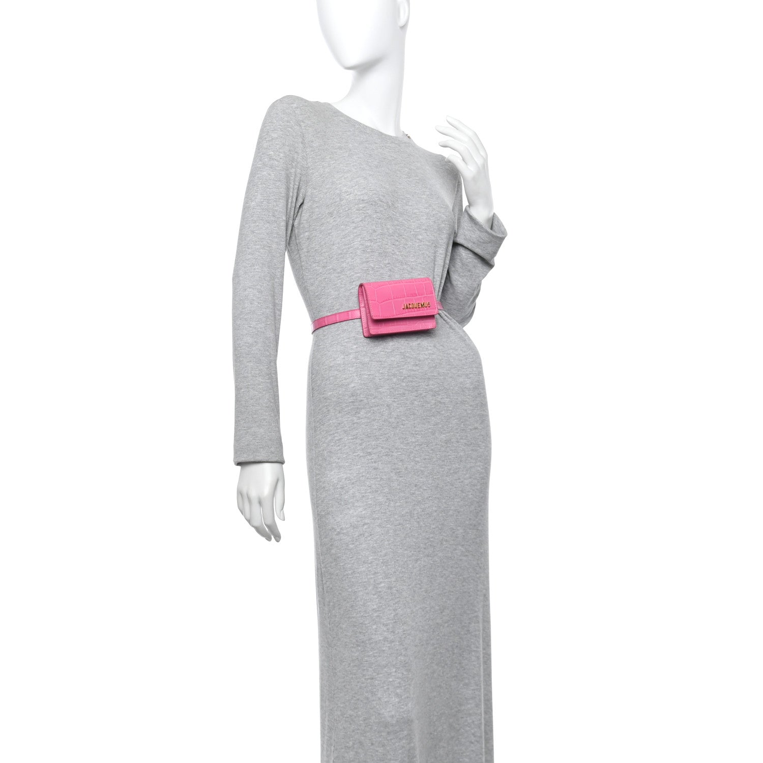 Jacquemus Calfskin Crocodile Embossed Le Ceinture Bello Belt Bag Pink 2 of 9