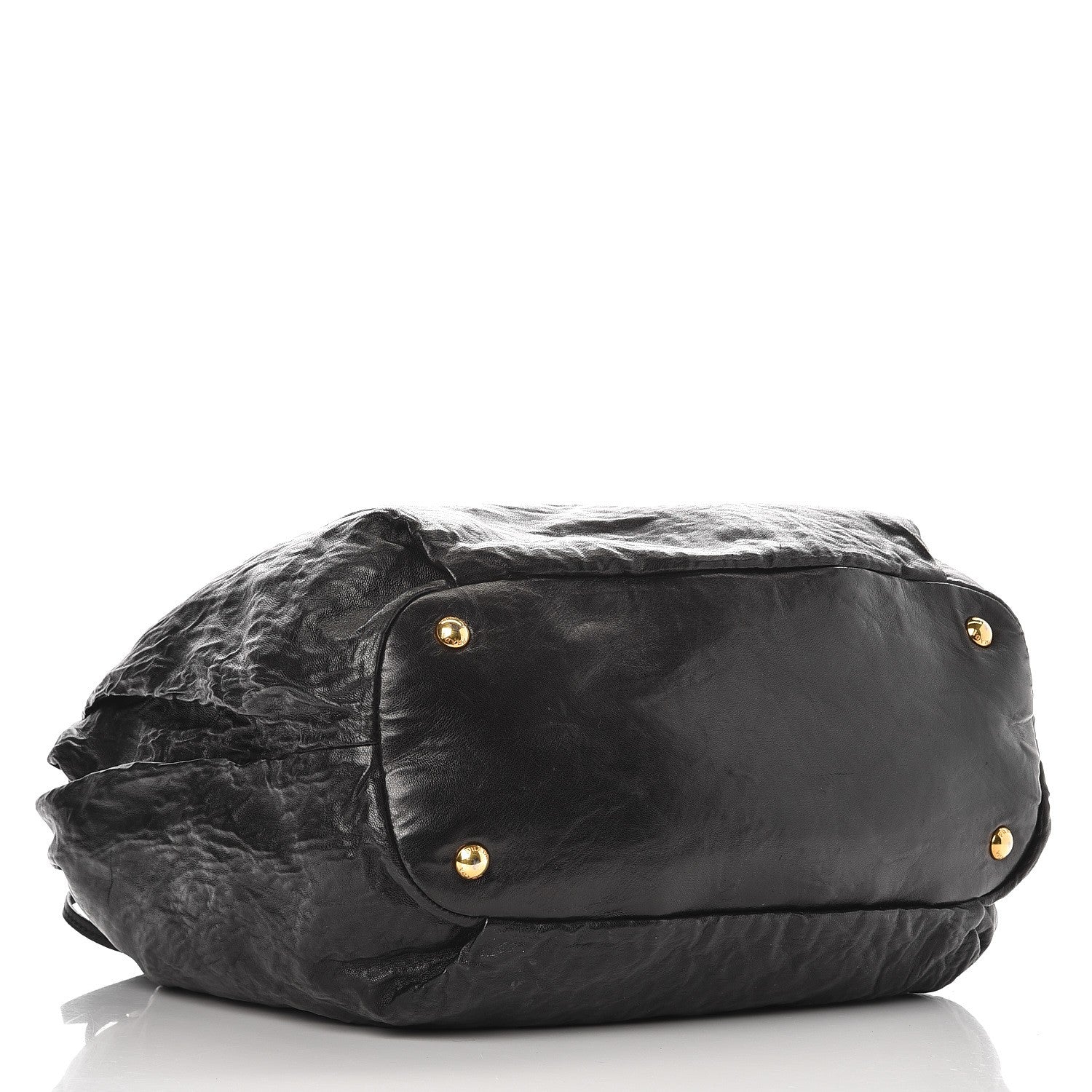 Prada Nappa Antique Shoulder Bag Black 4 of 9