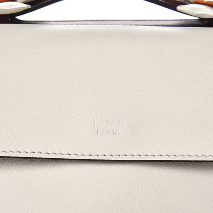 Fendi Vitello Dolce Flowerland Bi-Color Studded Micro Double Baguette Bordeaux White Ice 5 of 10