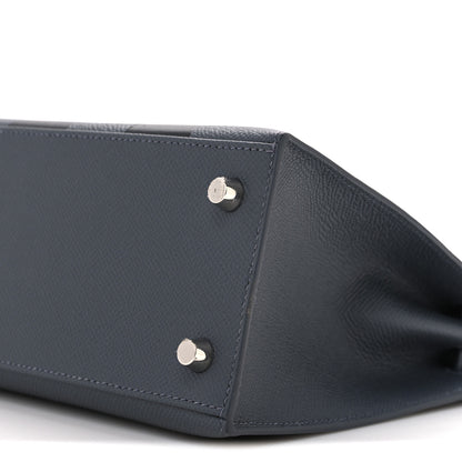 Hermes Epsom Tadelakt Chevre Mysore Casaque Etoilee Kelly Sellier 25 Ardoise Black Vert Peppermint 10 of 10