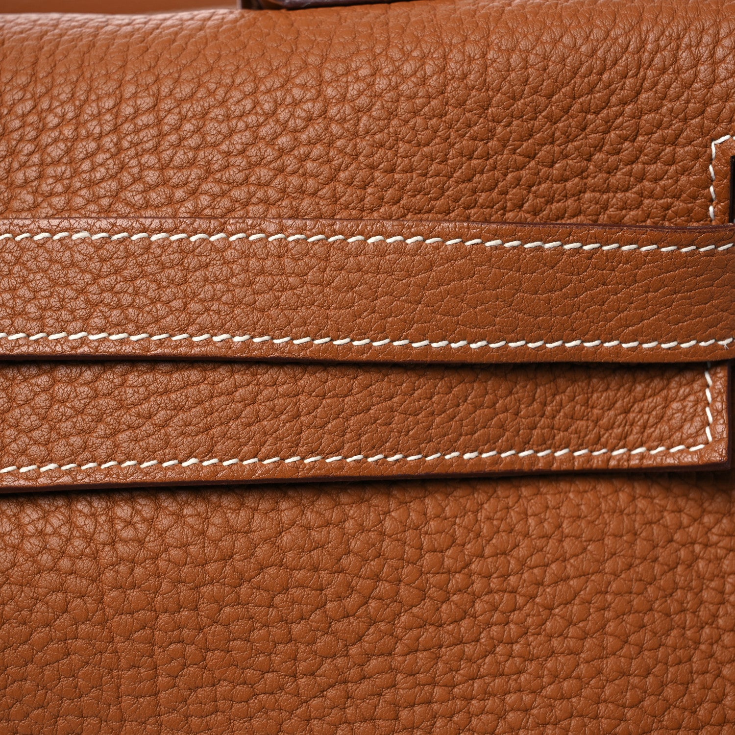 Hermes Taurillon Clemence Shoulder Kelly 42 Gold 8 of 12