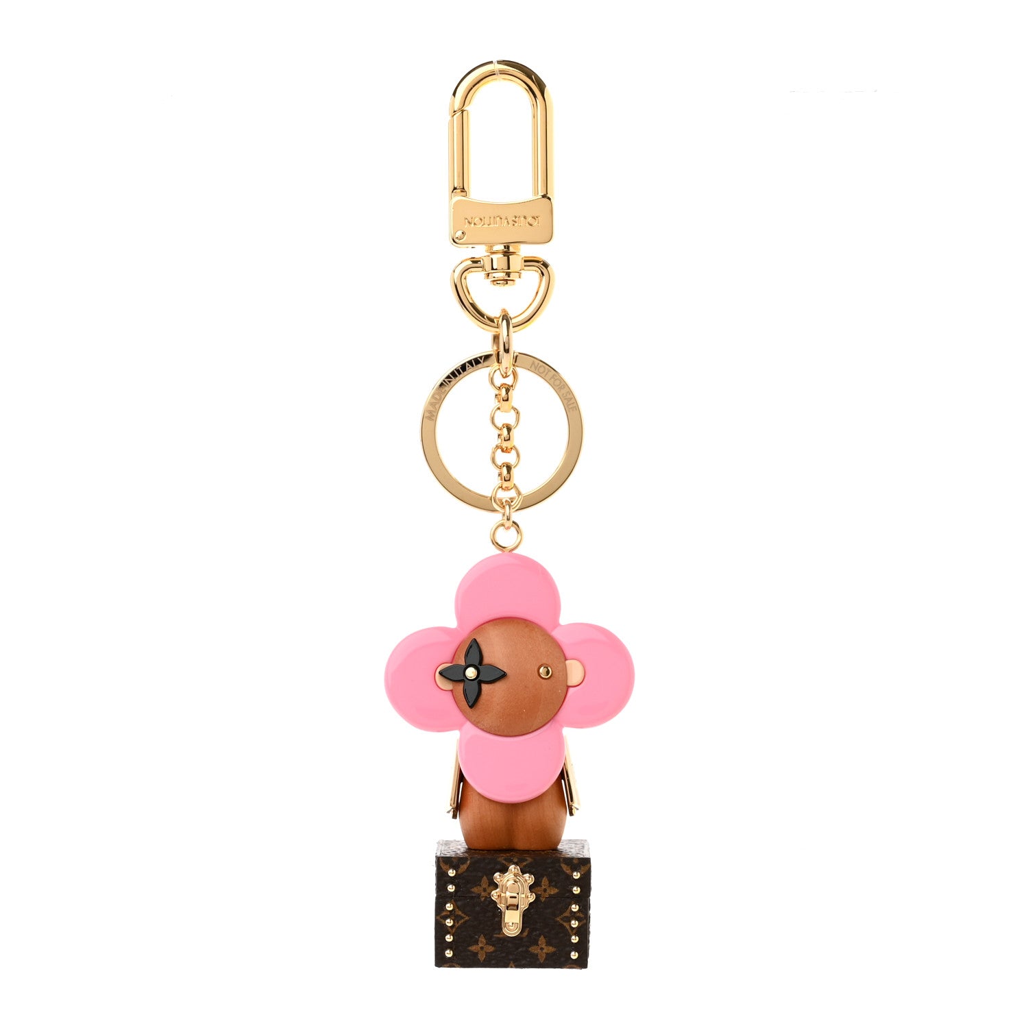Louis Vuitton Resin Wood Vivienne Trunk VIP Bag Charm Key Holder Pink 1 of 3
