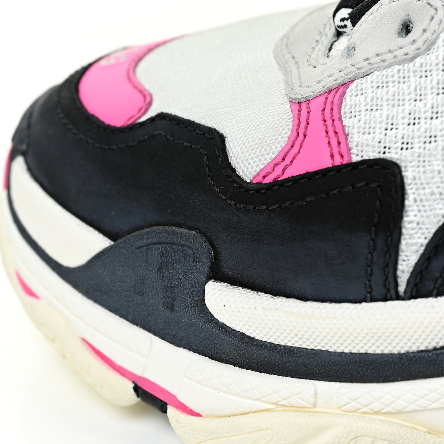 Fabric Mesh Womens Triple S Sneakers 39 Fluo Pink Grey White
