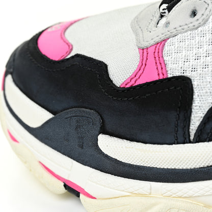 Balenciaga Fabric Mesh Womens Triple S Sneakers 39 Fluo Pink Grey White 21 of 22