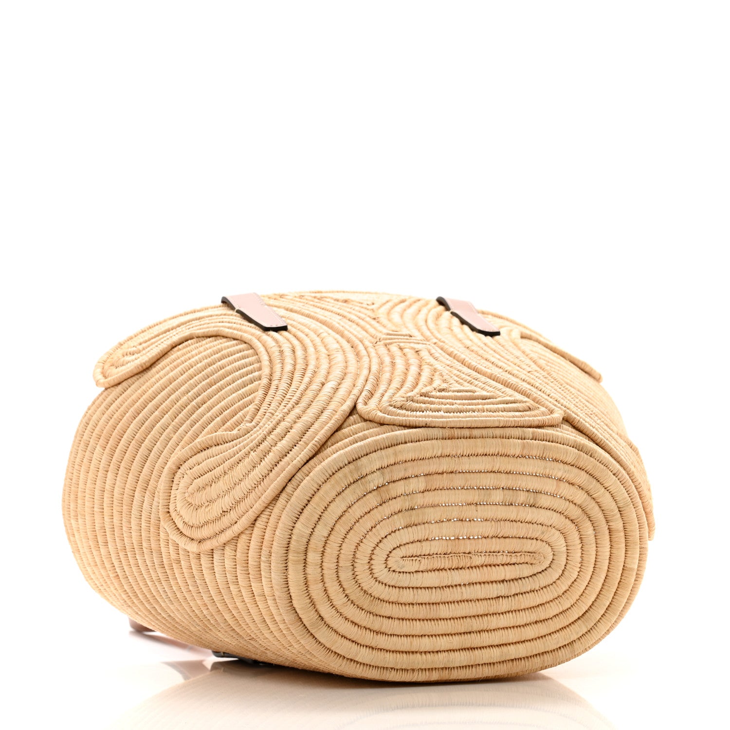 Celine Braided Raffia Calfskin Triomphe Small Panier Tan 5 of 12