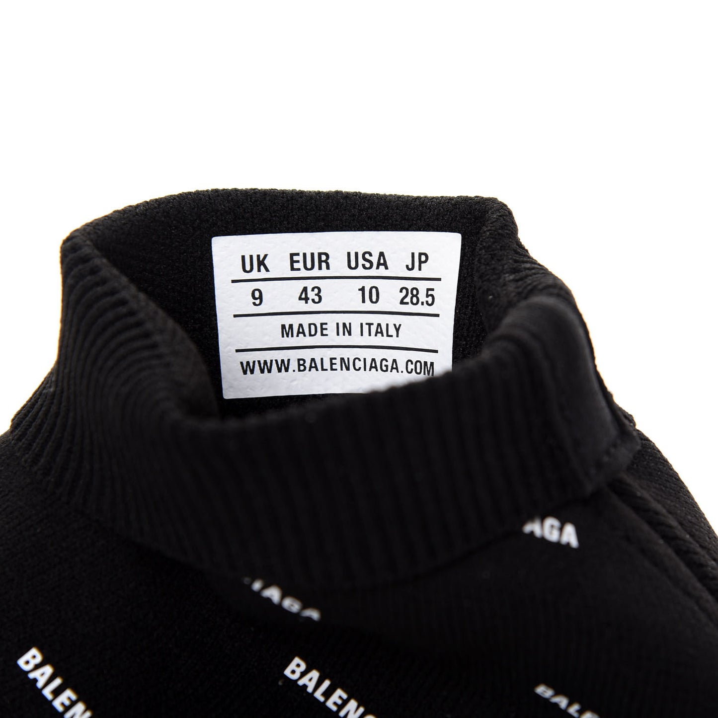 Neoprene Knit Allover Logo Bi-Color Sole Mens Speed Sneakers 43 Black White