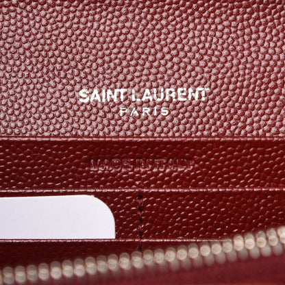 Saint Laurent Grain De Poudre Matelasse Chevron Monogram Chain Wallet Palissandre 6 of 7