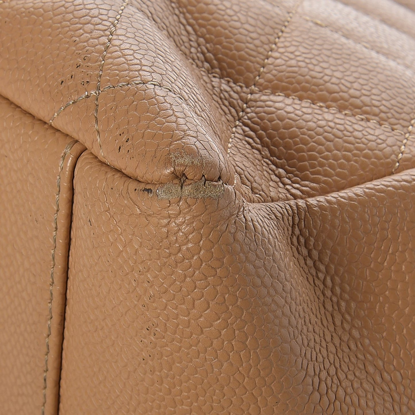 Caviar Quilted Grand Shopping Tote GST Beige