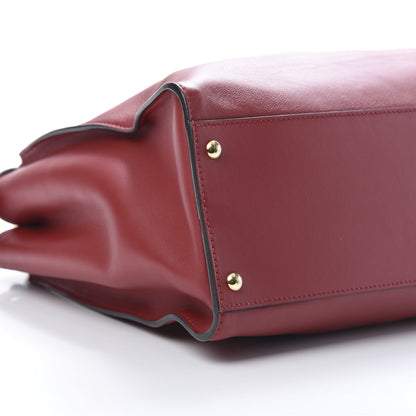 Fendi Calfskin Snakeskin Large Peekaboo Iconic Satchel Red 10 of 11
