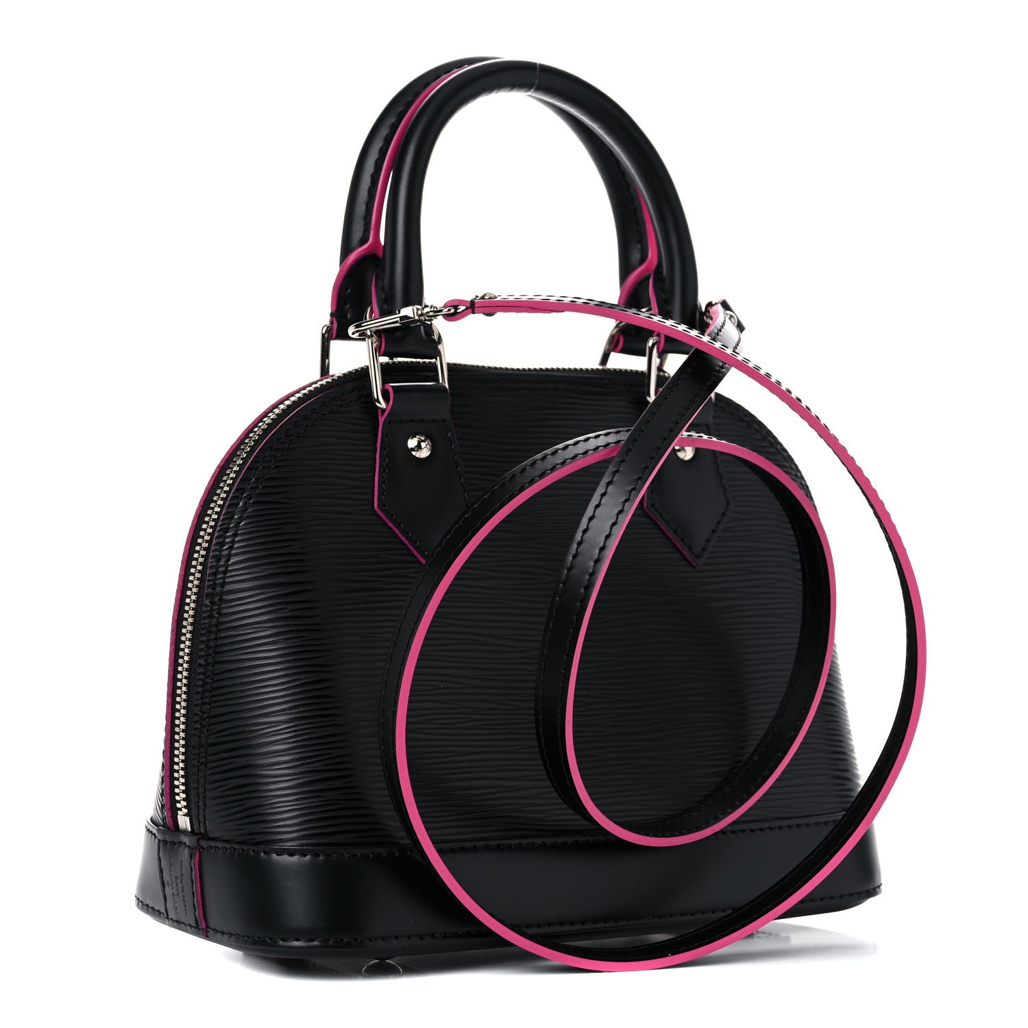 Louis Vuitton Epi Alma BB Black Hot Pink 3 of 9
