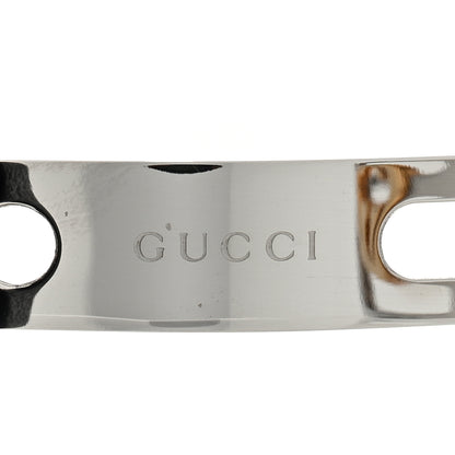 Gucci Stainless Steel 18K Yellow Gold Leather Interlocking G Buckle Bracelet Black 4 of 4