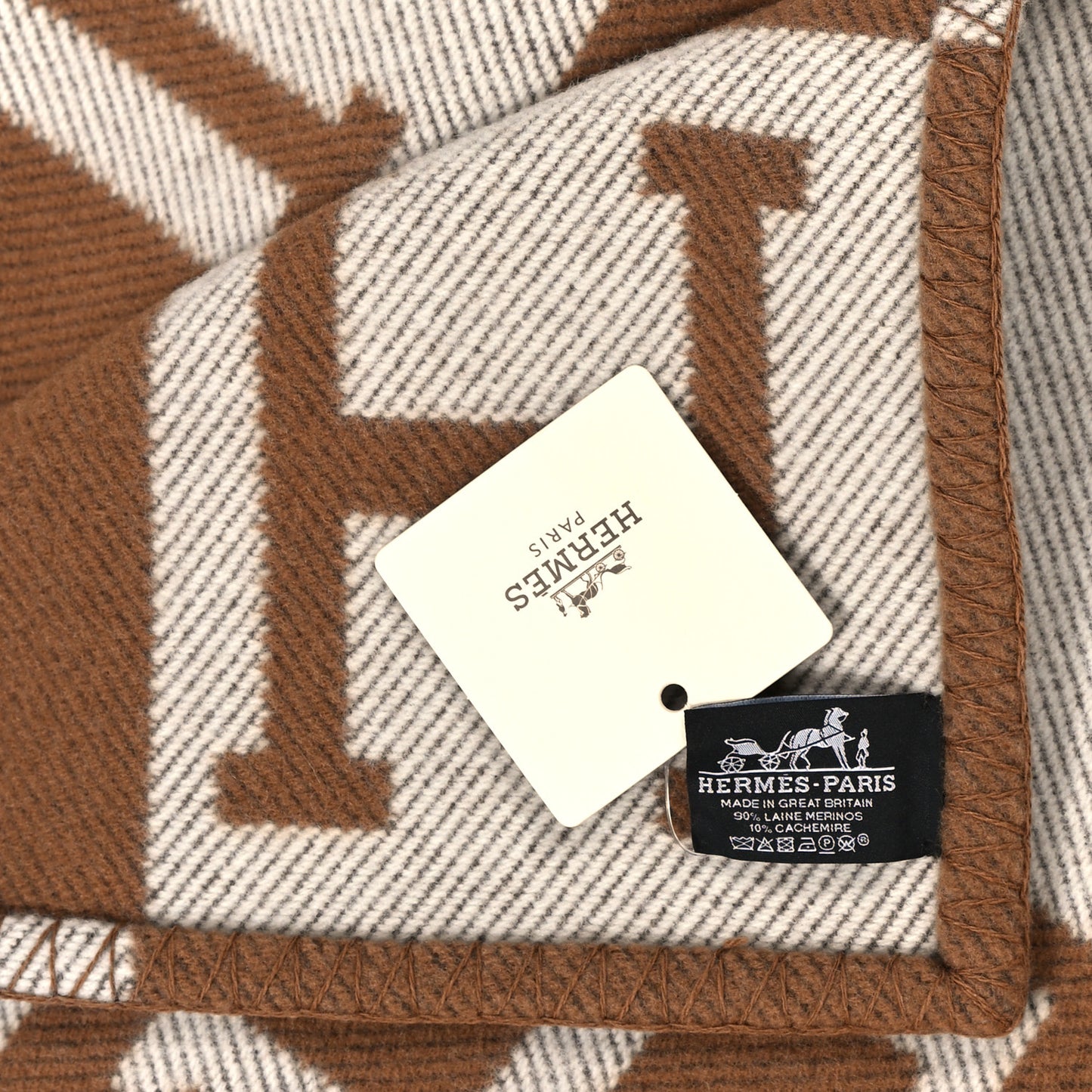 Wool Cashmere Avalon Blanket Ecru Camel