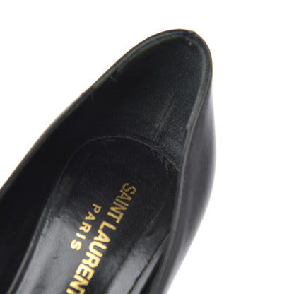 Saint Laurent Calfskin Studded Cap Toe Janis 105 Platform Pumps 38 Black 20 of 25