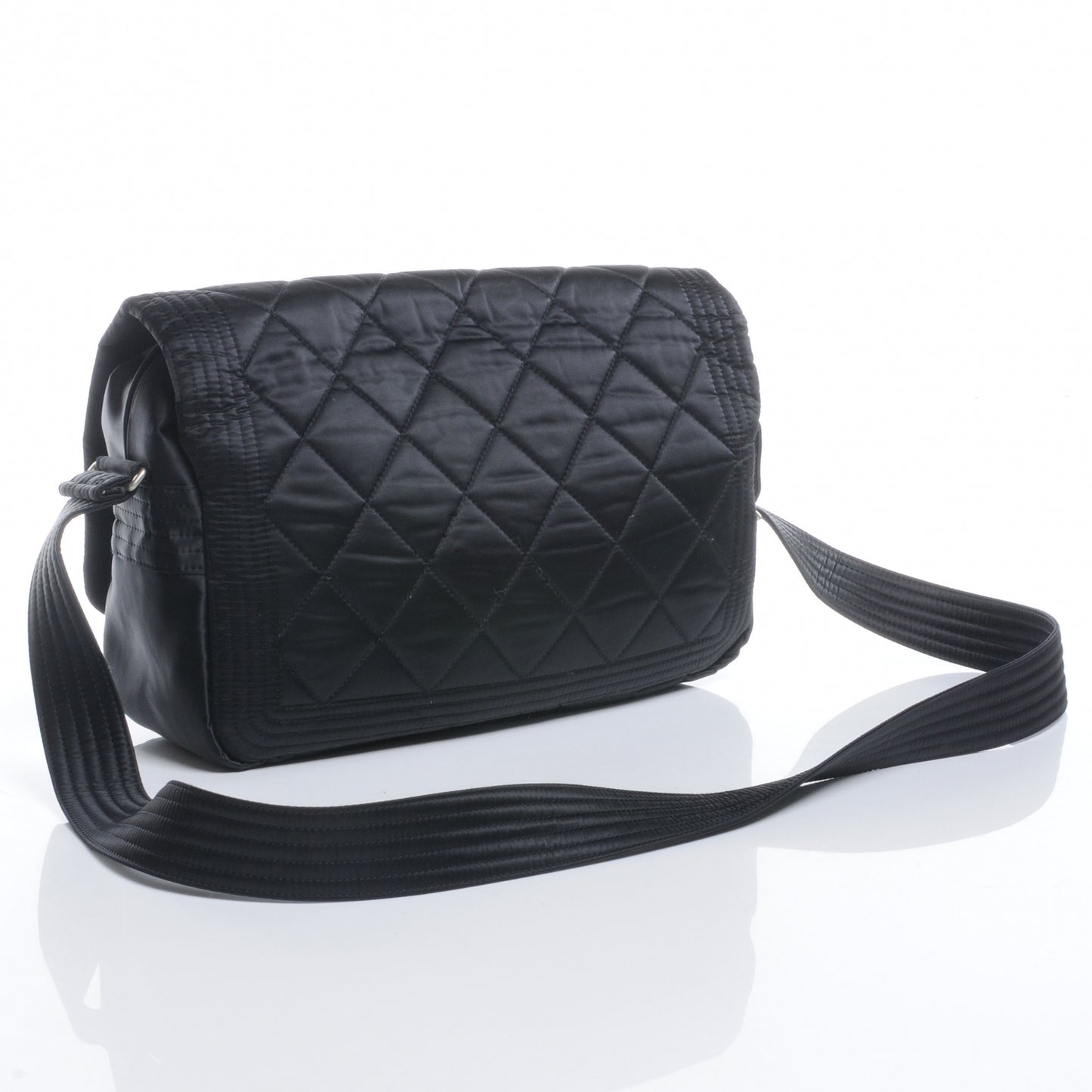 Nylon Ski Messenger Bag Black