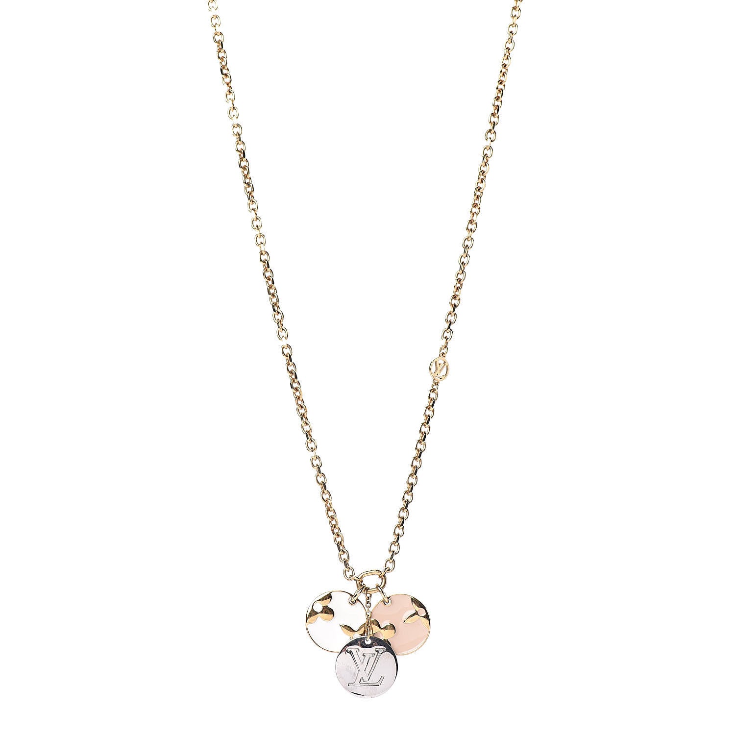 Louis Vuitton Monogram Charms Necklace Gold 1 of 5