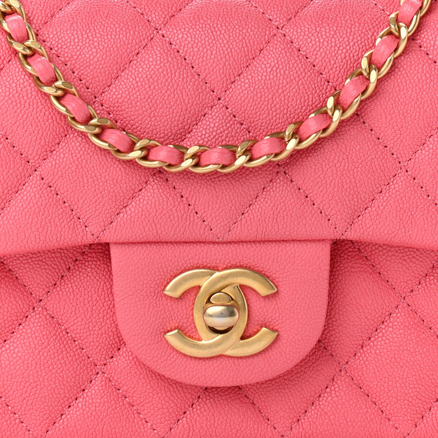 Chanel Caviar Quilted Mini Top Handle Rectangular Flap Pink 8 of 11