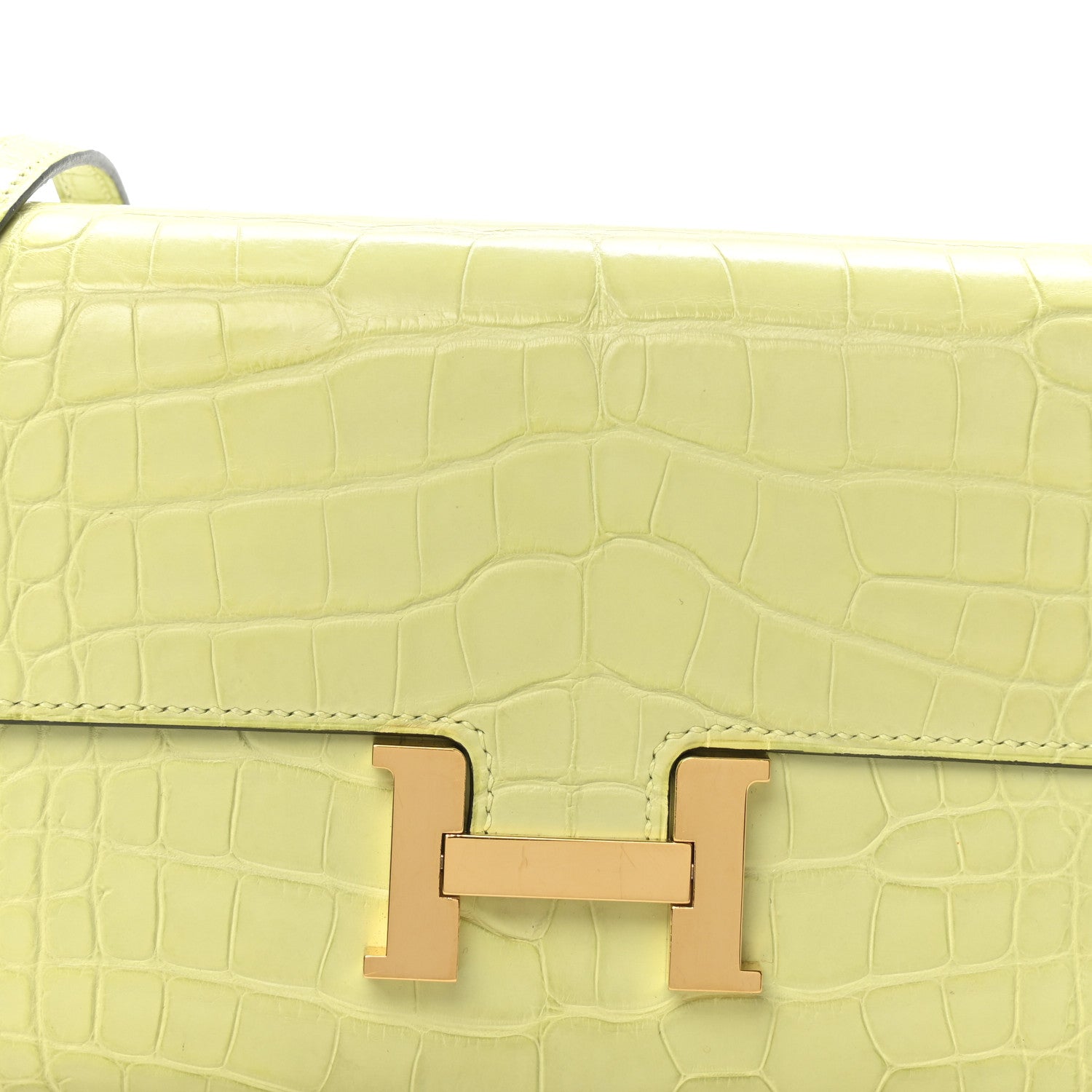Hermes Matte Alligator Constance Long Wallet To Go Jaune Bourgeon 8 of 11