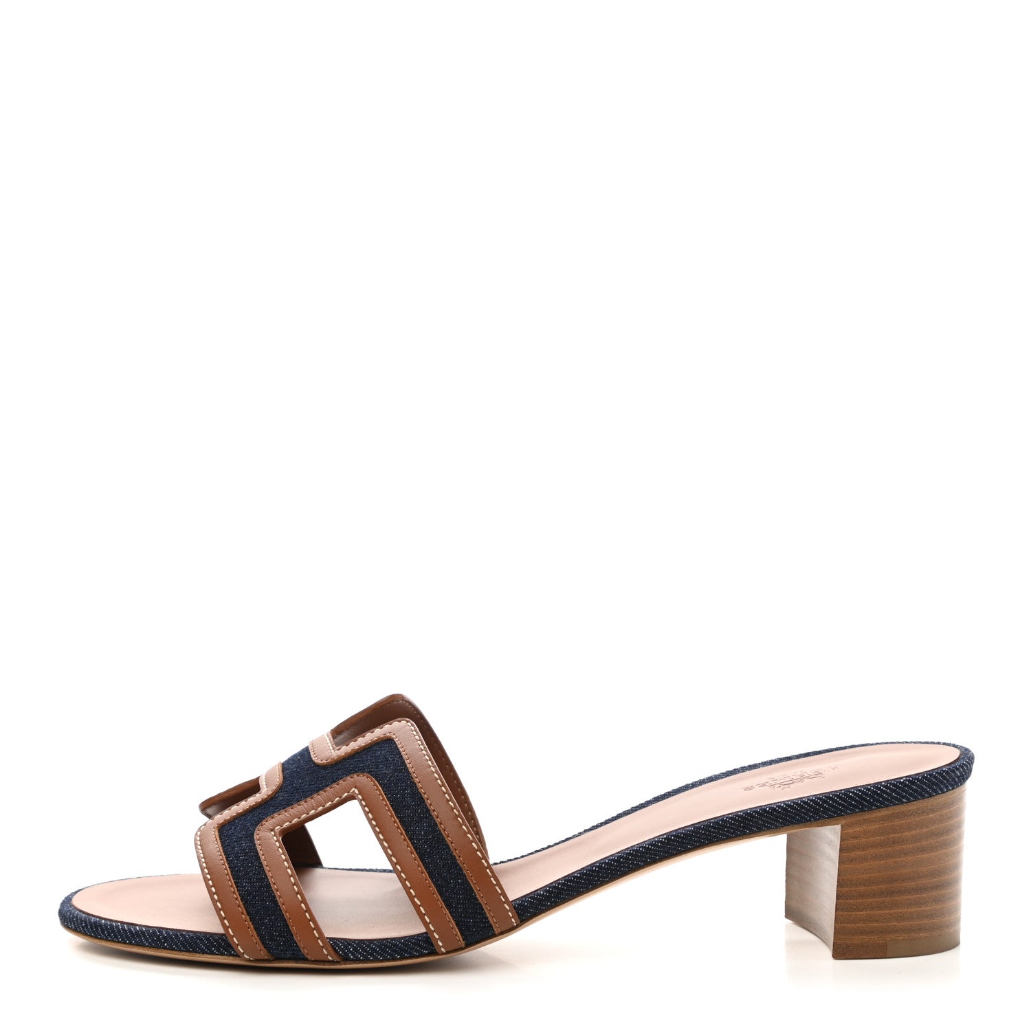 Hermes Calfskin Denim Oasis Sandals 40 Bleu Brut Gold 1 of 10