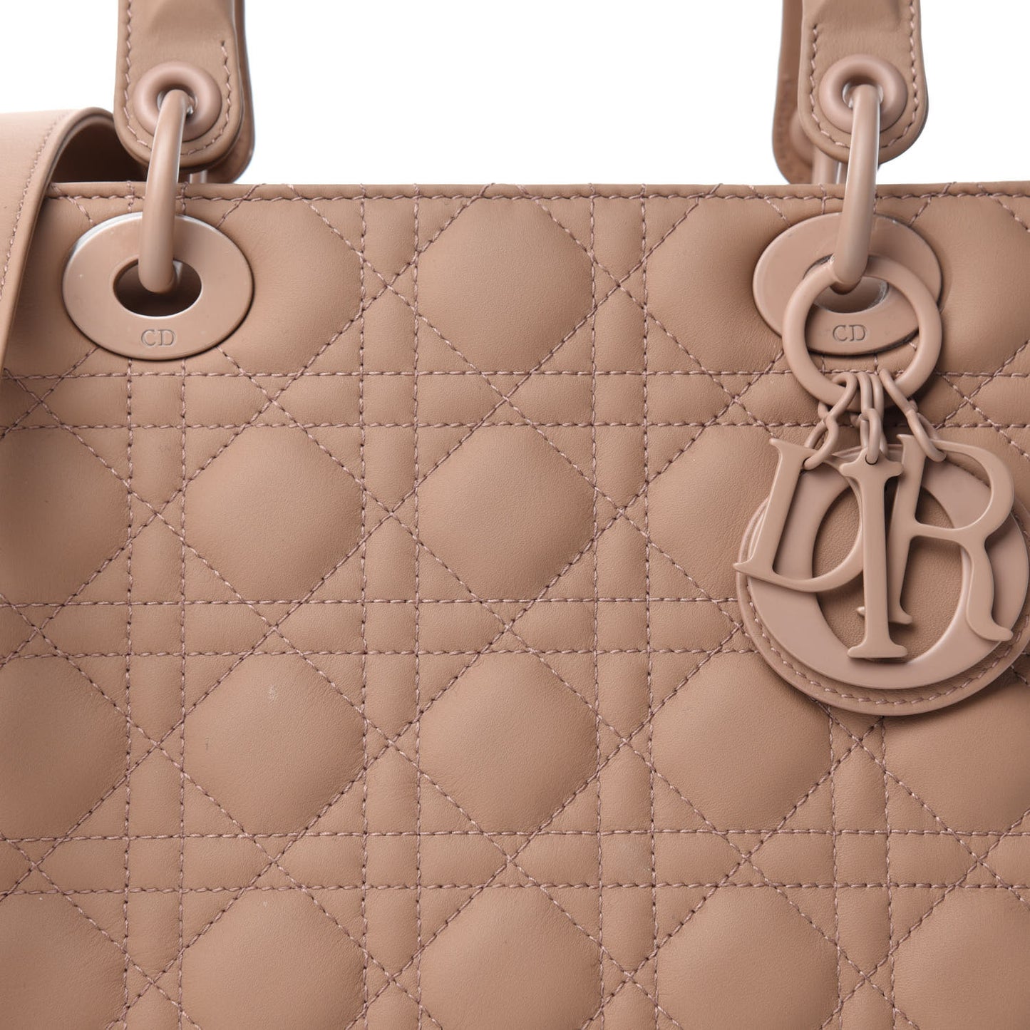 Ultra Matte Calfskin Cannage Medium Lady Dior Beige