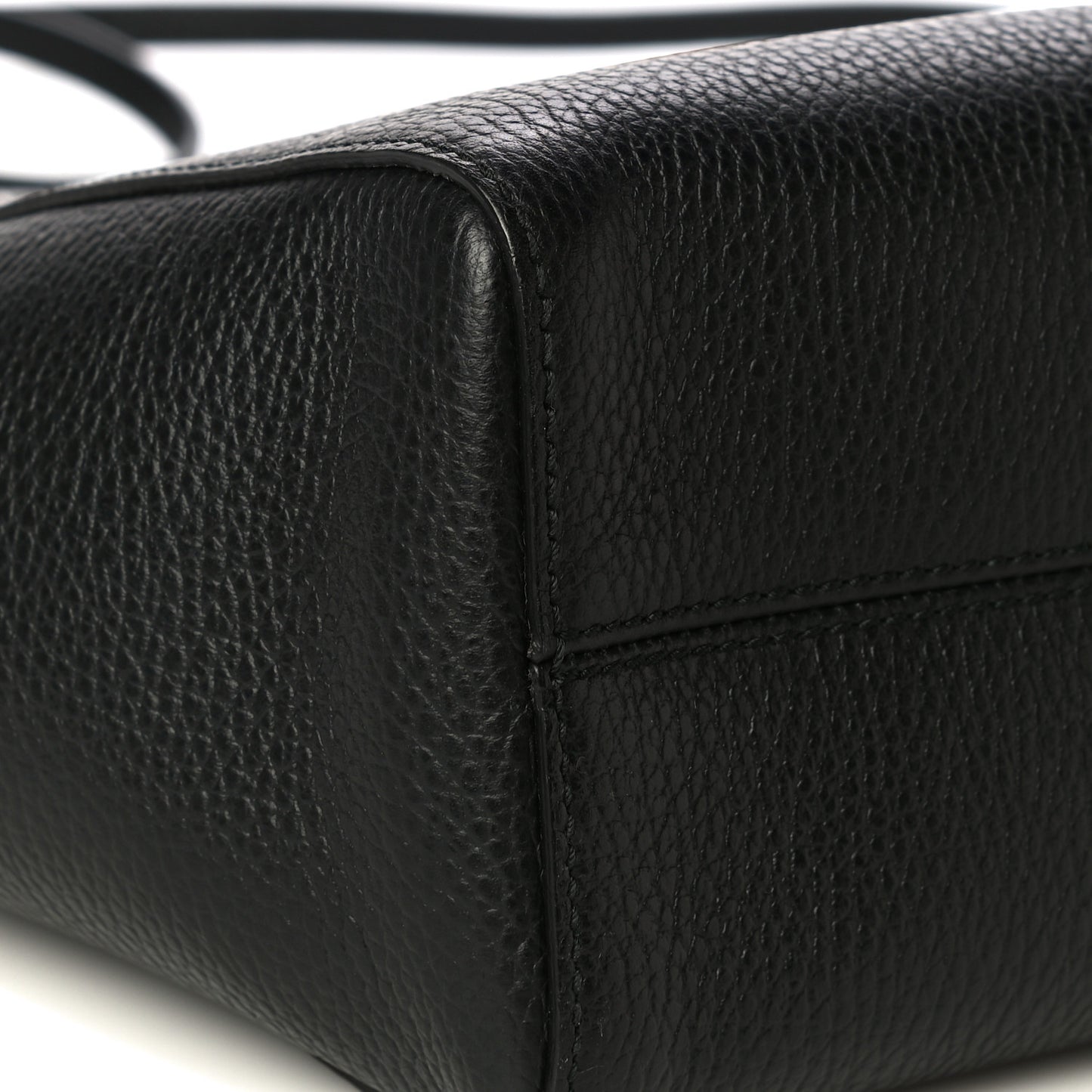Dollar Calfskin Mini Swing Top Handle Bag Black