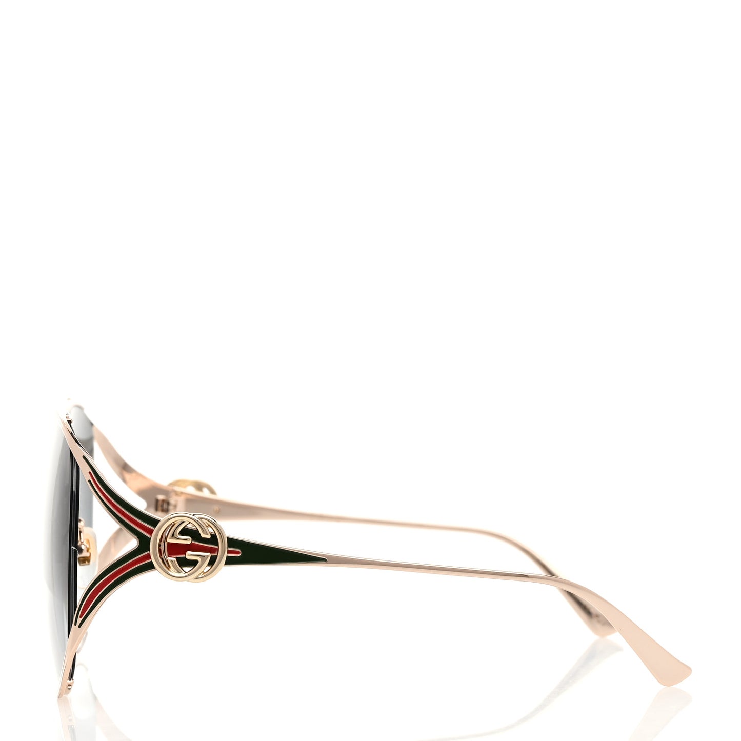 Metal Oversized Round Frame GG0225S Sunglasses Gold
