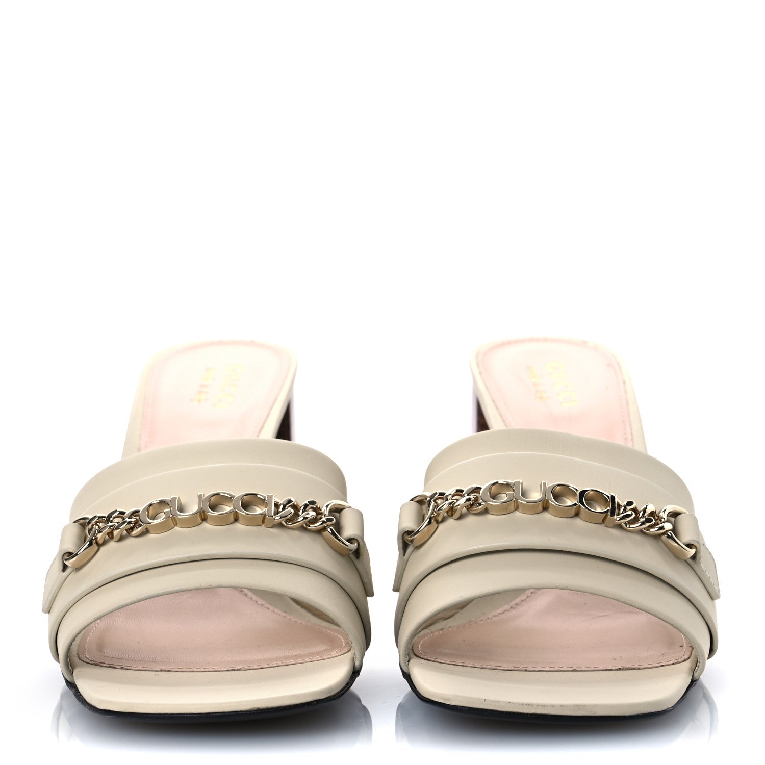 Gucci Calfskin Signoria 75mm Slide Sandals 39.5 New Ivoire 3 of 12
