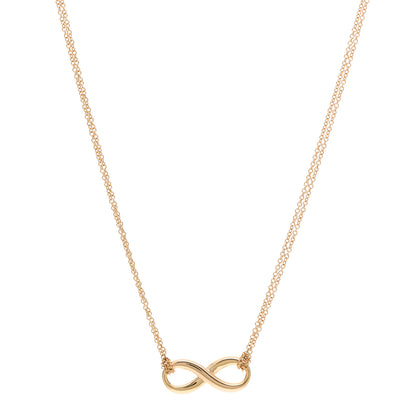 Tiffany 18K Rose Gold Infinity Double Chain Pendant Necklace 1 of 6