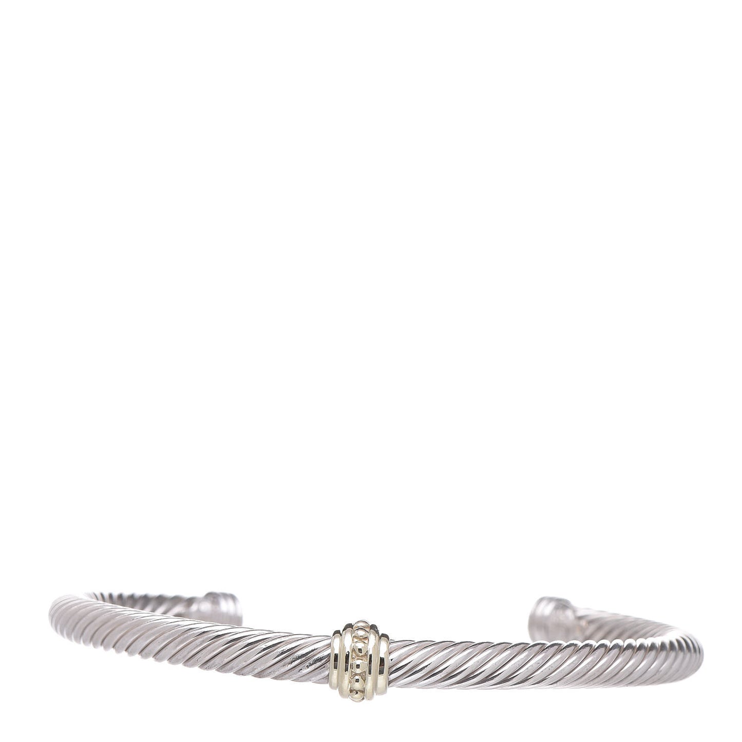 Sterling Silver 14K Yellow Gold 5mm Cable Classics Single Station Bracelet